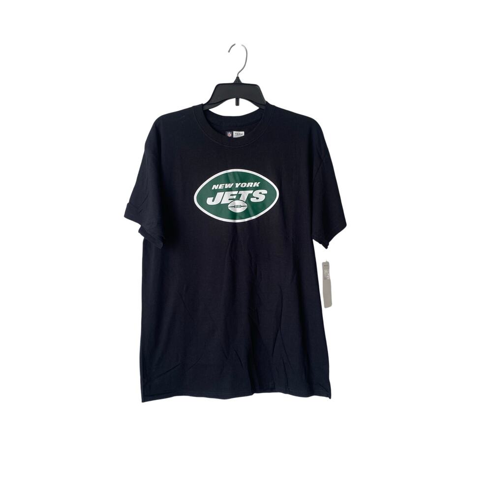 NFL Team Apparel New York Jets T-Shirt Men’s Large Black Green Logo Tee NWT